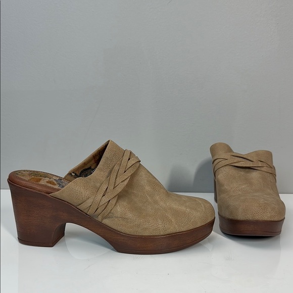boc Shoes - BOC Cadi Tan Vegan Leather Braid Accent Clogs Size 11